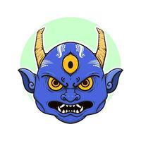 de traditioneel Japans demon oni masker illustratie vector