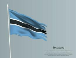haveloos nationaal vlag van Botswana. golvend gescheurd kleding stof Aan blauw achtergrond vector