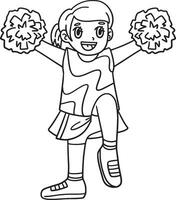 meisje cheerleader hijs- een been geïsoleerd kleur vector