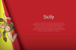vlag Sicilië, regio van Italië, geïsoleerd Aan achtergrond met copyspace vector
