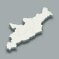 3d isometrische kaart kwanbuk regio van Korea vector