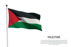 nationaal vlag Palestina golvend Aan wit achtergrond vector