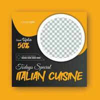 super heerlijk Italiaans keuken post ontwerp sjabloon. vector