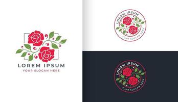 roze bloem logo ontwerp vector