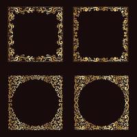 luxe gouden frame grens set vector design