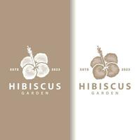 hibiscus logo gemakkelijk vers natuurlijk bloem ontwerp tuin fabriek illustratie vector