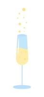 mousserende wijn glas semi-egale kleur vector-object vector