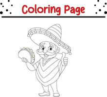 grappig Mens kleur bladzijde voor kinderen vector