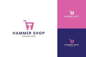 hamer winkel negatieve ruimte logo ontwerp vector