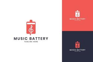 muziek batterij negatieve ruimte logo ontwerp vector