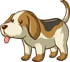 beagle hond stripfiguur op witte achtergrond vector