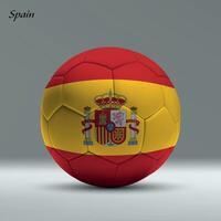 3d realistisch voetbal bal ik met vlag van Spanje Aan studio achtergrond vector