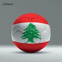 3d realistisch voetbal bal ik met vlag van Libanon Aan studio achtergrond vector