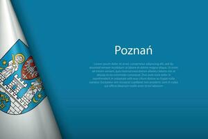 3d vlag van poznan, is een stad van Polen vector