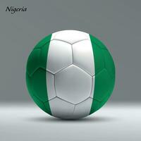 3d realistisch voetbal bal ik met vlag van Nigeria Aan studio achtergrond vector