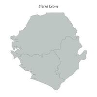 gemakkelijk vlak kaart van Sierra Leone met borders vector