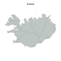 gemakkelijk vlak kaart van IJsland met borders vector