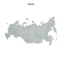 gemakkelijk vlak kaart van Rusland met borders vector