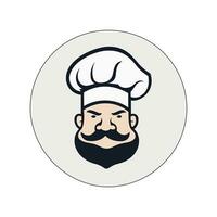 chef in een Koken hoed vector schets logo. keuken gemakkelijk icoon.