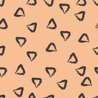 patroon met hand- getrokken onregelmatig driehoeken Aan perzik dons achtergrond vector