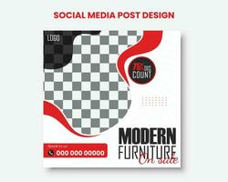 modern meubilair uitverkoop sociaal media post banier met abstract vormen. vrij vector. vector