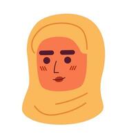 midden- oostelijk vrouw bescheiden 2d vector avatar illustratie. moslim mooi vrouw tekenfilm karakter gezicht portret. traditioneel hoofddoek vlak kleur gebruiker profiel beeld geïsoleerd Aan wit achtergrond