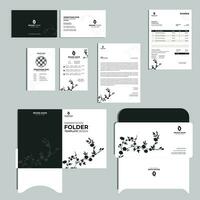 creatief branding identiteit ontwerp. schrijfbehoeften mockup vector megapakket set. sjabloon voor industrieel of technisch bedrijf. bedrijf kaart, ID kaart kaart, factuur, envelop, map, briefhoofd vector ontwerp.