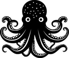Octopus, minimalistische en gemakkelijk silhouet - vector illustratie