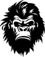 gorilla, minimalistische en gemakkelijk silhouet - vector illustratie