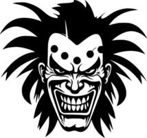 clown - zwart en wit geïsoleerd icoon - vector illustratie