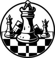 schaak - minimalistische en vlak logo - vector illustratie