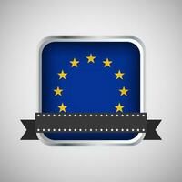 vector ronde banier met Europese unie vlag