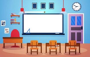 klas school niemand klas whiteboard tafel stoel onderwijs illustratie vector