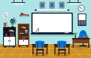 klas school niemand klas whiteboard tafel stoel onderwijs illustratie vector