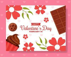 gelukkig Valentijnsdag dag fotogesprek vlak tekenfilm hand- getrokken Sjablonen achtergrond illustratie vector