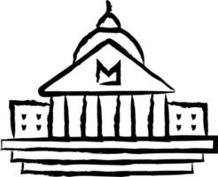 senaat huis hand- getrokken vector illustratie