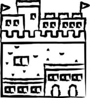 kasteel hand- getrokken vector illustratie