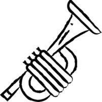 trompet hand- getrokken vector illustratie