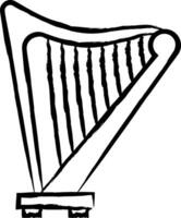 harp hand- getrokken vector illustratie