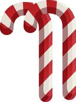 Kerstmis snoepgoed. gestreept lolly Aan een stok kris kruis, Kerstmis snoep, stok. snoep riet met rood en wit strepen, kerst element collectie, kerst en nee jaar snoep tekening vector