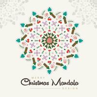 Kerstmis mandala, vakantie kleur bladzijde met Kerstmis attributen vector illustratie