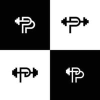 letter p en fitness-logo-ontwerp voor uw sportschool vector