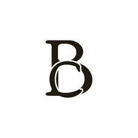 brief bc gekoppeld abstract wijnoogst gemakkelijk logo vector