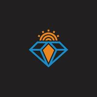 gemakkelijk zon goud blauw diamant gemakkelijk meetkundig logo vector