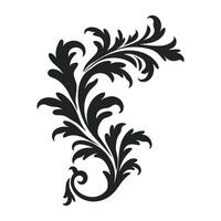 acanthus vector zwart silhouet, decoratief ornament element silhouet.