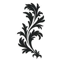 acanthus vector zwart silhouet, decoratief ornament element silhouet.