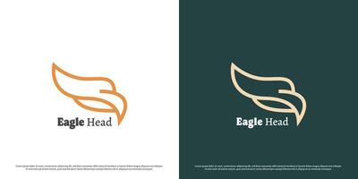 adelaar hoofd logo ontwerp illustratie. mascotte silhouet van vliegend adelaar vogel dier hoofd roofdier carnivoor natuur. gemakkelijk minimalistische elegant helling vlak icoon concept. vector