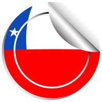 Vlag van Chili op ronde sticker vector
