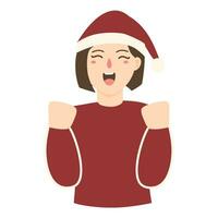 schreeuwen vrouw in Kerstmis kleren vector
