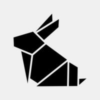 icoon konijn origami. Chinese dierenriem elementen. pictogrammen in glyph stijl. mooi zo voor afdrukken, affiches, logo, advertentie, decoratie, infographics, enz. vector